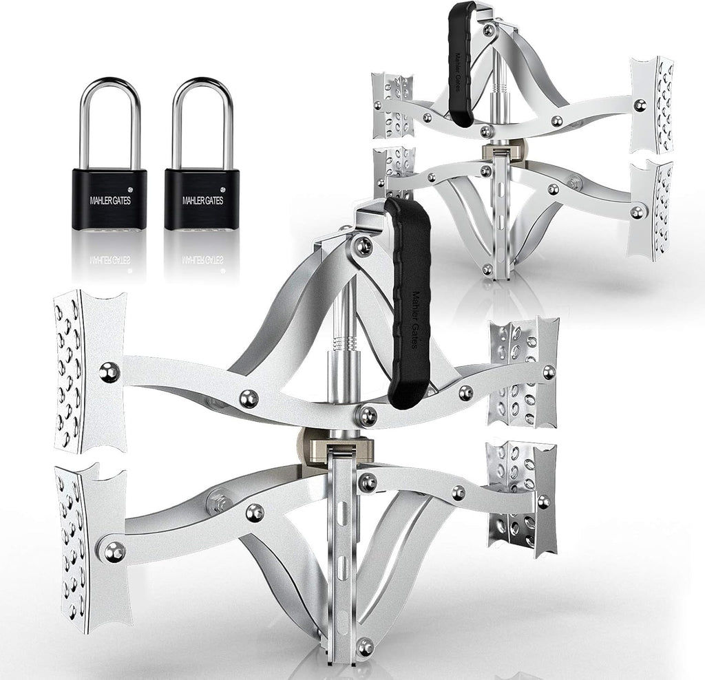 2 Sets X-Shape Wheel Chocks with Integrated Wrench and Anti-Theft Code Lock L6945