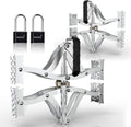 2 Sets X-Shape Wheel Chocks with Integrated Wrench and Anti-Theft Code Lock L6945