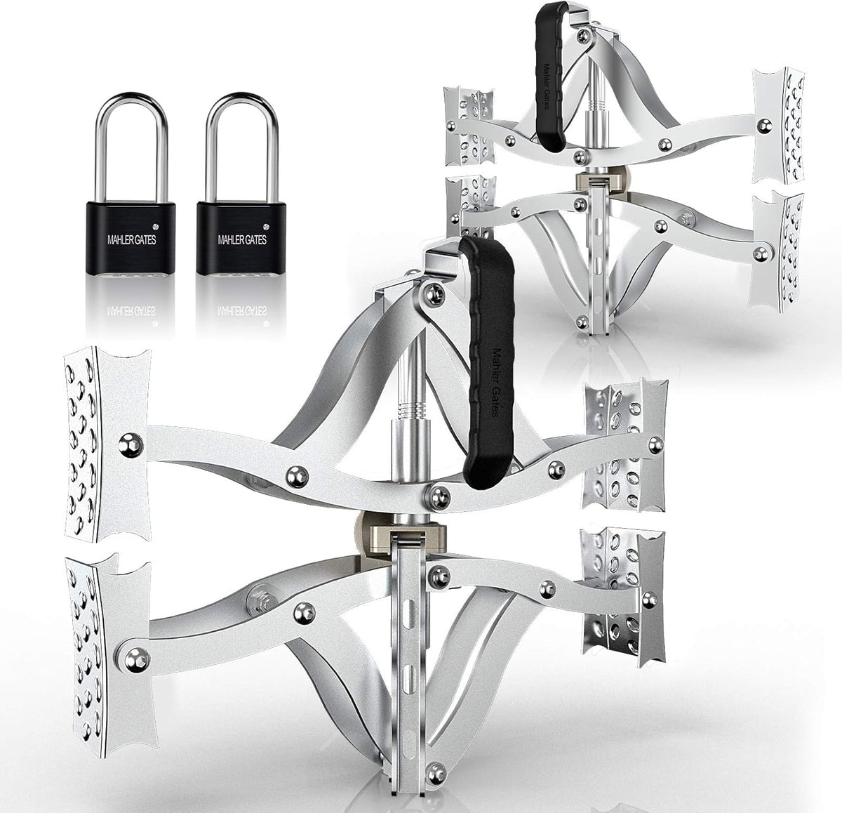 2 Sets X-Shape Wheel Chocks with Integrated Wrench and Anti-Theft Code Lock L6945