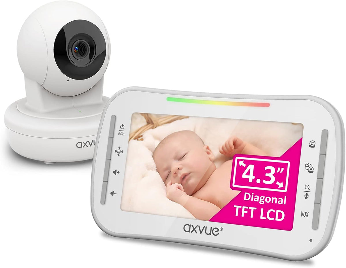 Video Baby Monitor with Pan-Tilt-Zoom Camera, 4.3'' Color LCD, Night Vision, Two Way Audio F742596