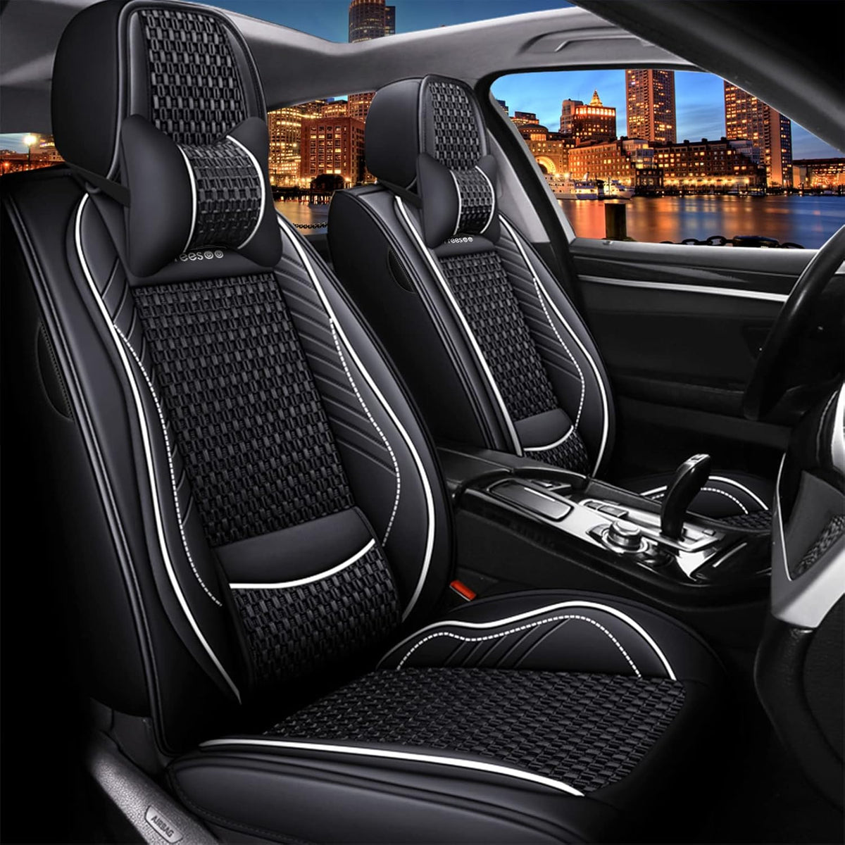 Faux Leather Car Seat Cover Front Only Q53021