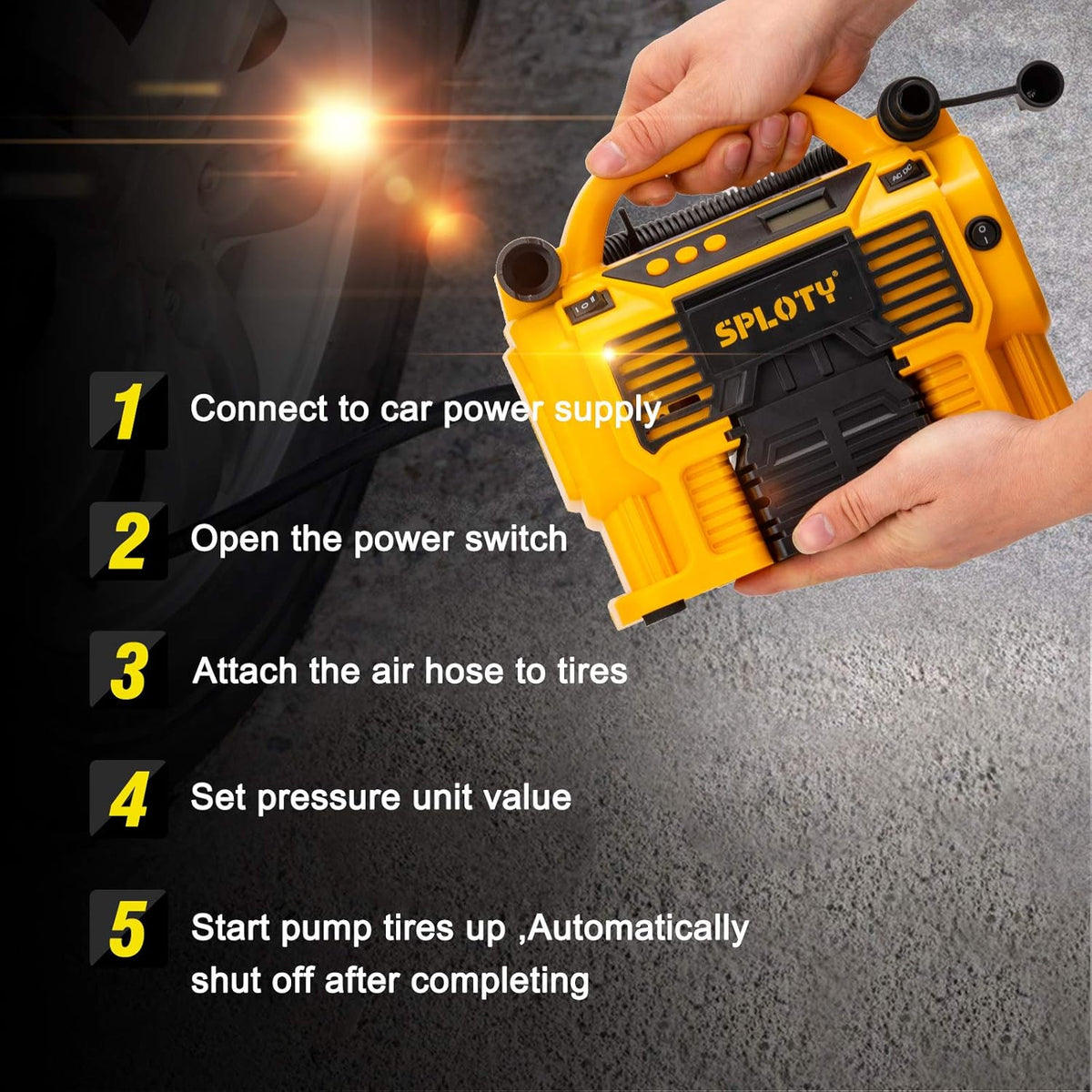 Air Compressor Tire Inflator 110V AC or 12V DC 160Psi E22270