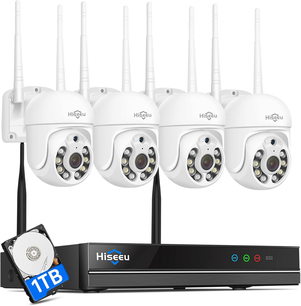 3MP Outdoor WiFi Pan/Tilt Security Camera with Floodlights Y526336