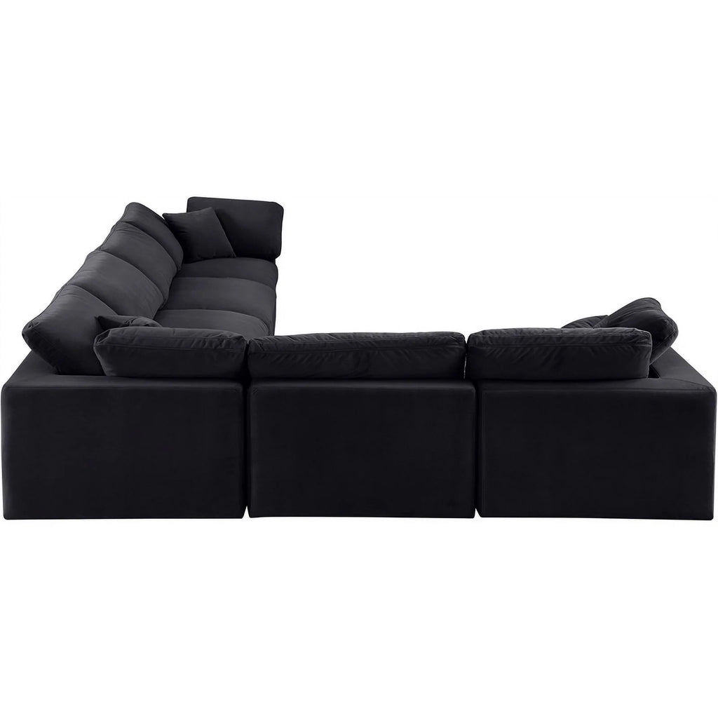 Black Velvet Modular Sectional X8215