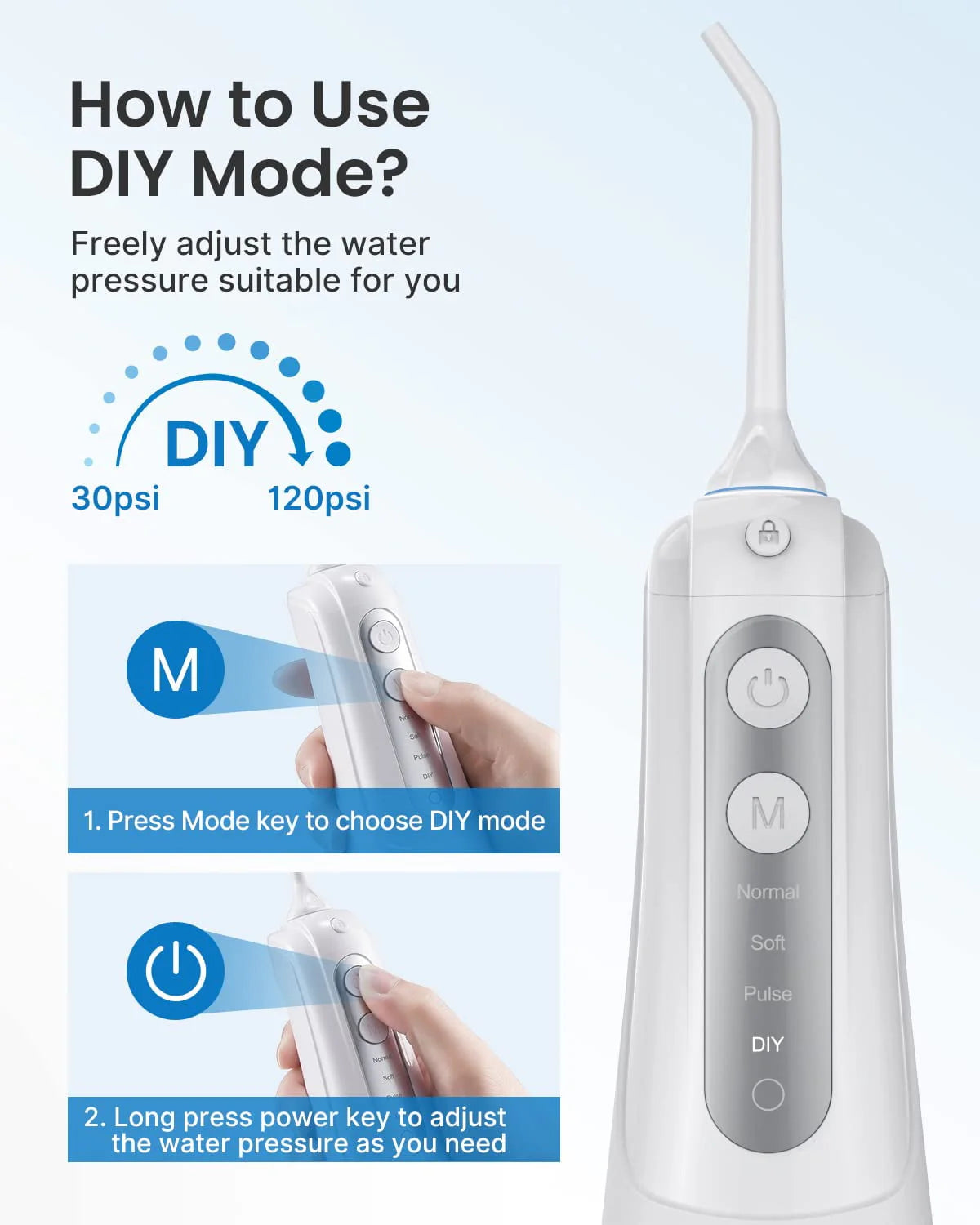 Portable Rechargeable Water Flosser Oral Irrigator White N172086