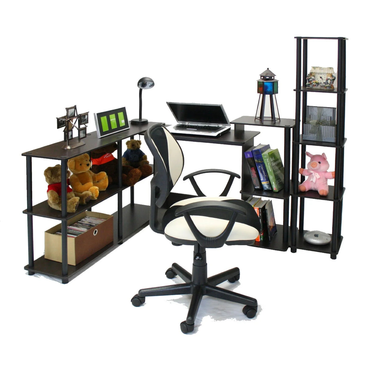 Black Gray Wood Computer Desk M95647