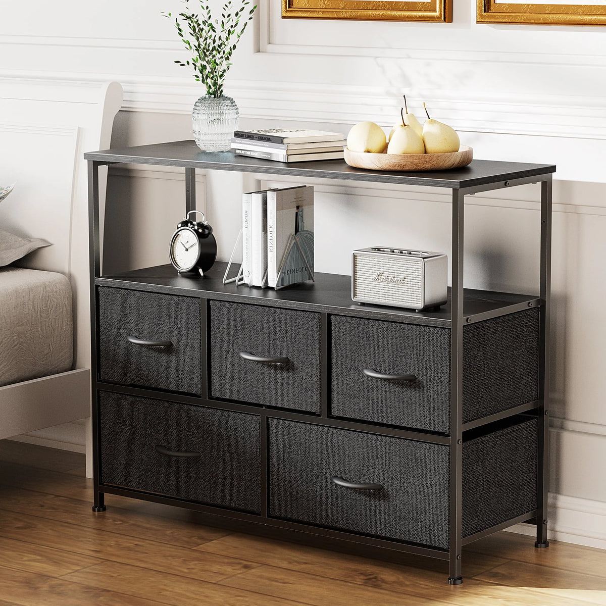 5 Drawer Dresser with Wood Top Q78504