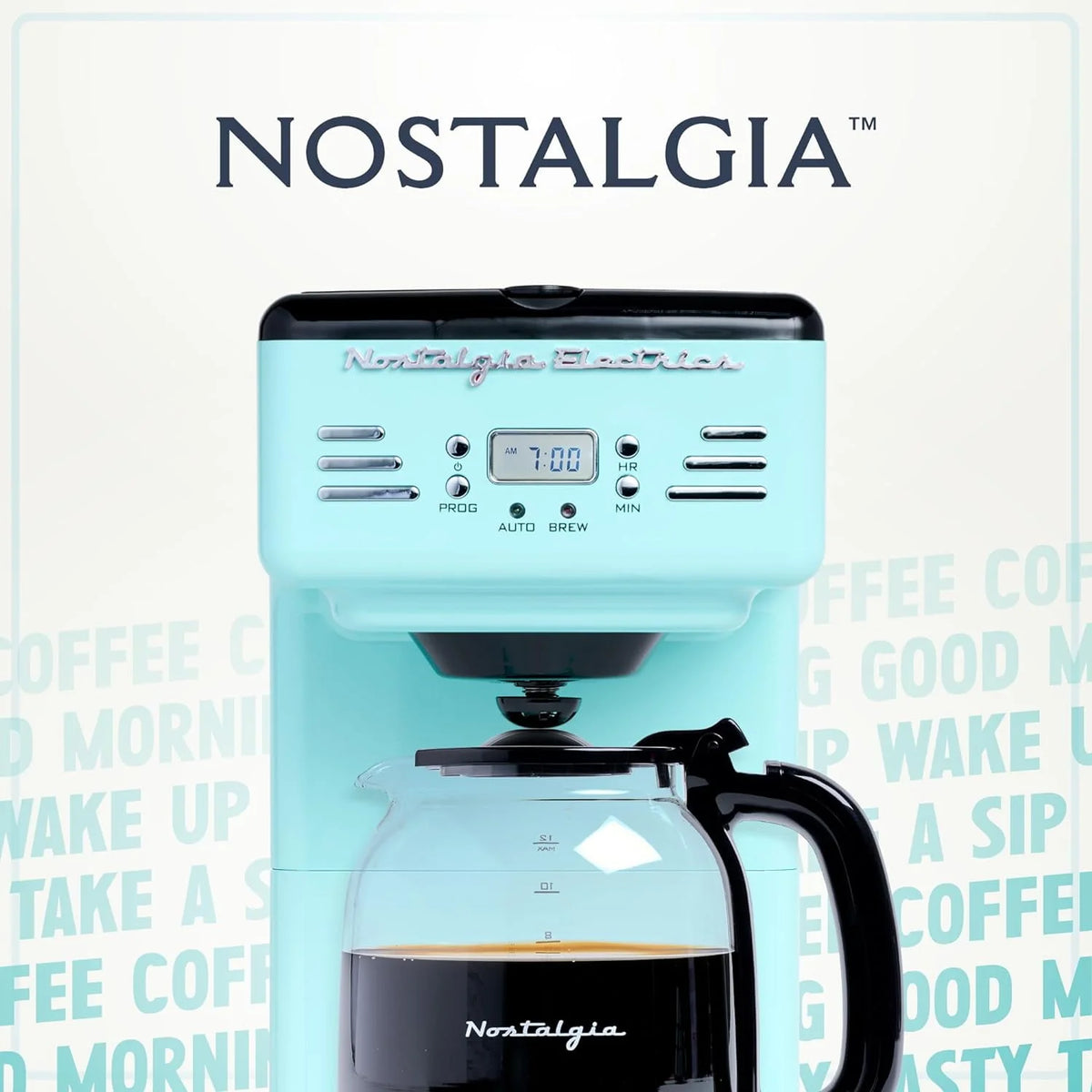 Aqua 12-Cup Programmable Retro Coffee Maker U346