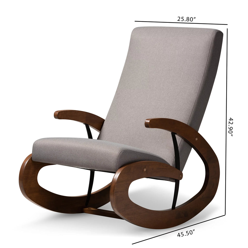 Gray Fabric Upholstered Wood Rocking Chair J62212