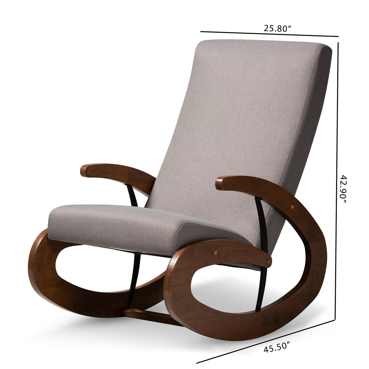 Gray Fabric Upholstered Wood Rocking Chair J62212