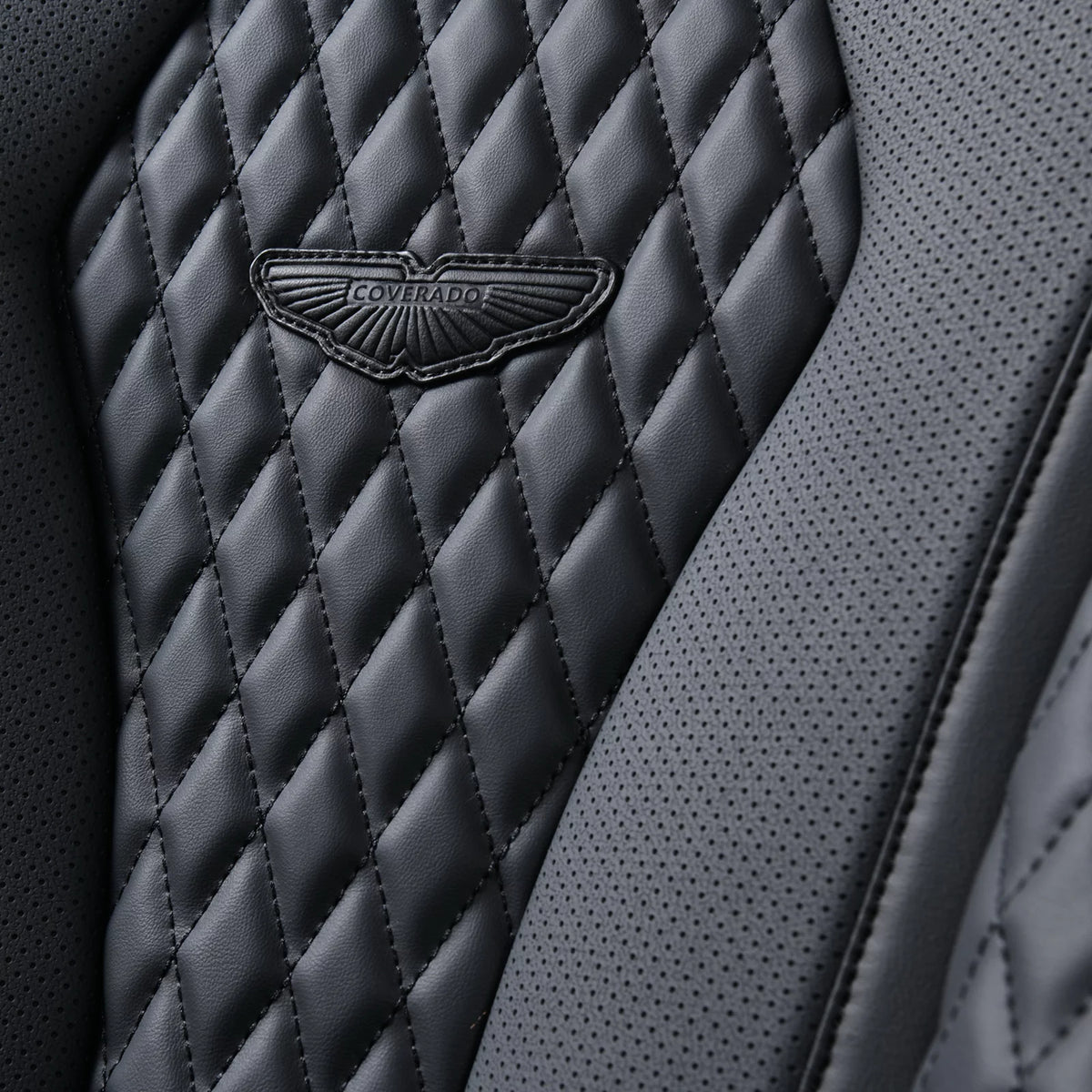 Black Leatherette 5 Seats Car Seat Covers Full Set A7446