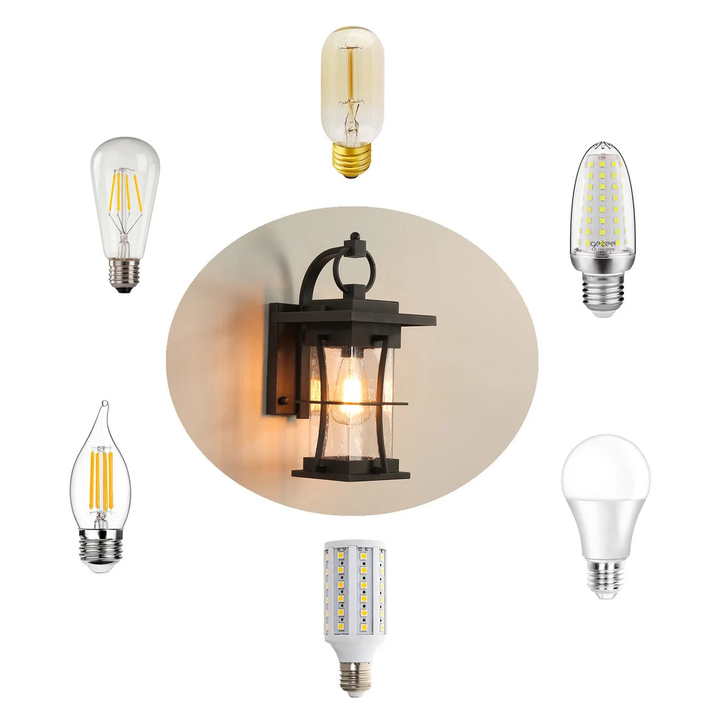 Waterproof Wall Sconce Light Fixture with Clear Glass Shade V54062
