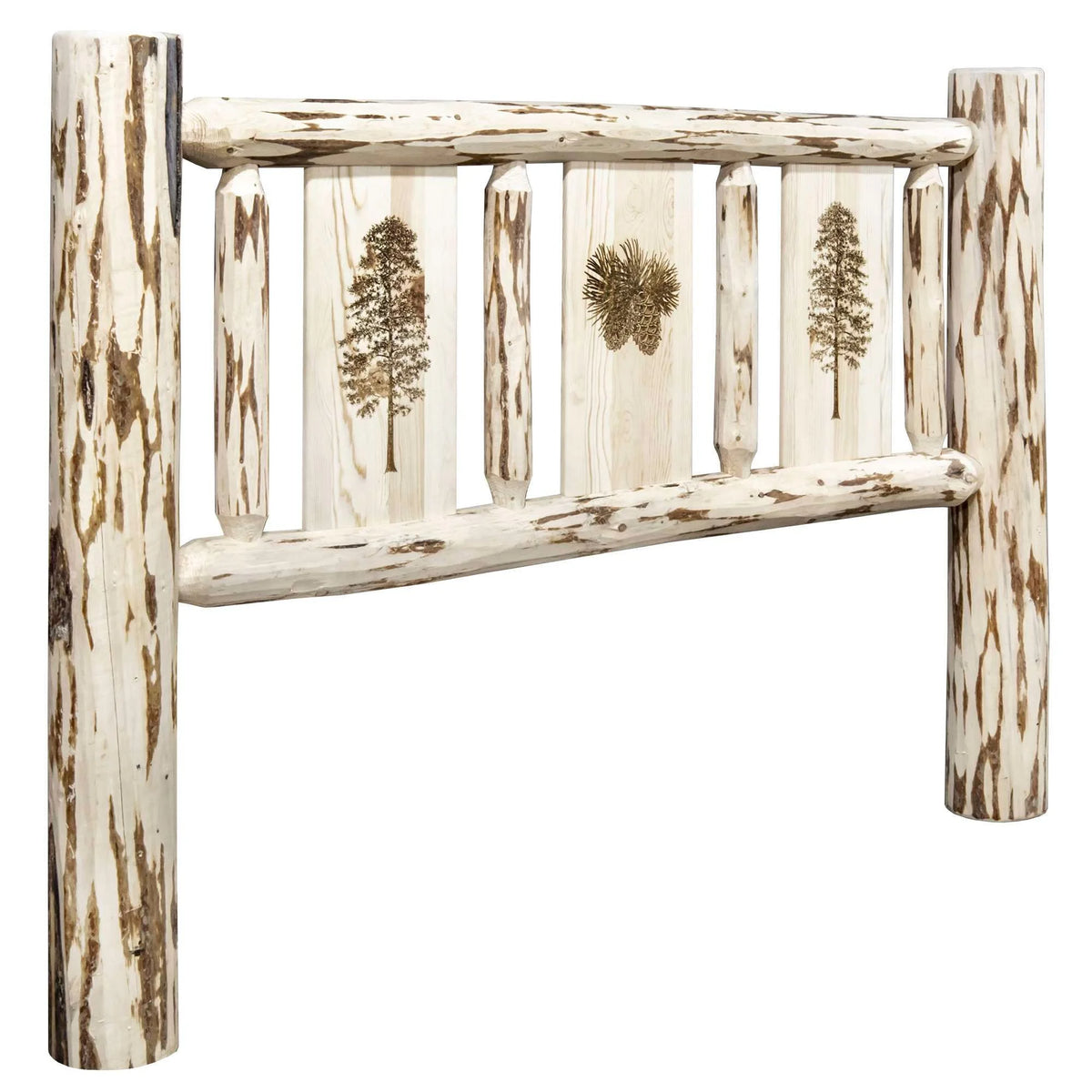 Twin Headboard with Laser Engraved Pine Design D263
