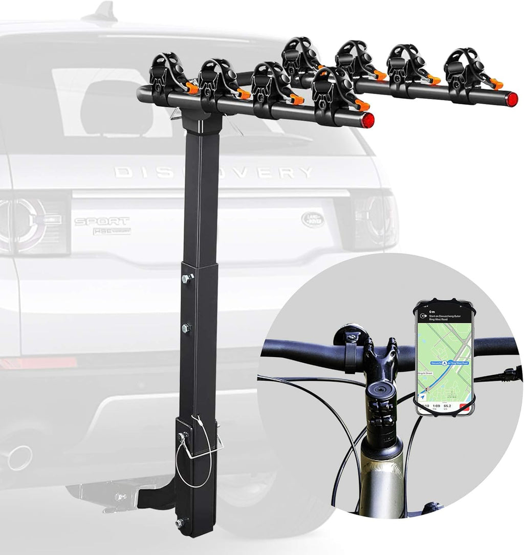 Bicycle Hitch Rack Foldable Bike Carrier Rack with 2'' Hitch Receiver O2190