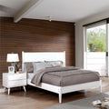 White Queen Platform Bed with Memory Foam Mattress C1818