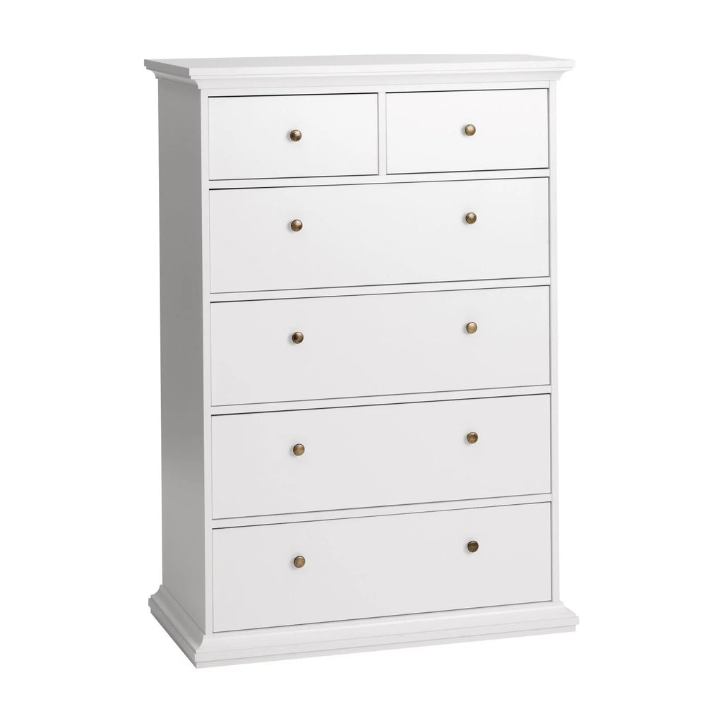 White 6 Drawer Chest N4036