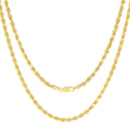 14k Yellow Gold 3mm Rope Chain Necklace Y450164