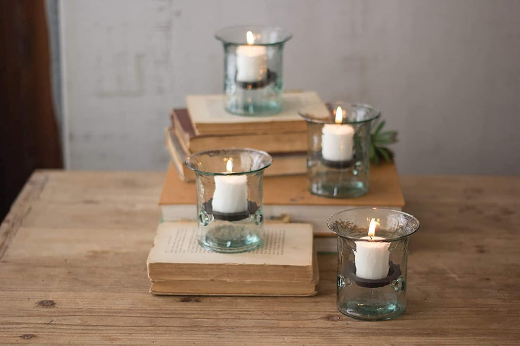 Decorative Glass Hurricane Candle Holder 8 Inch T324592