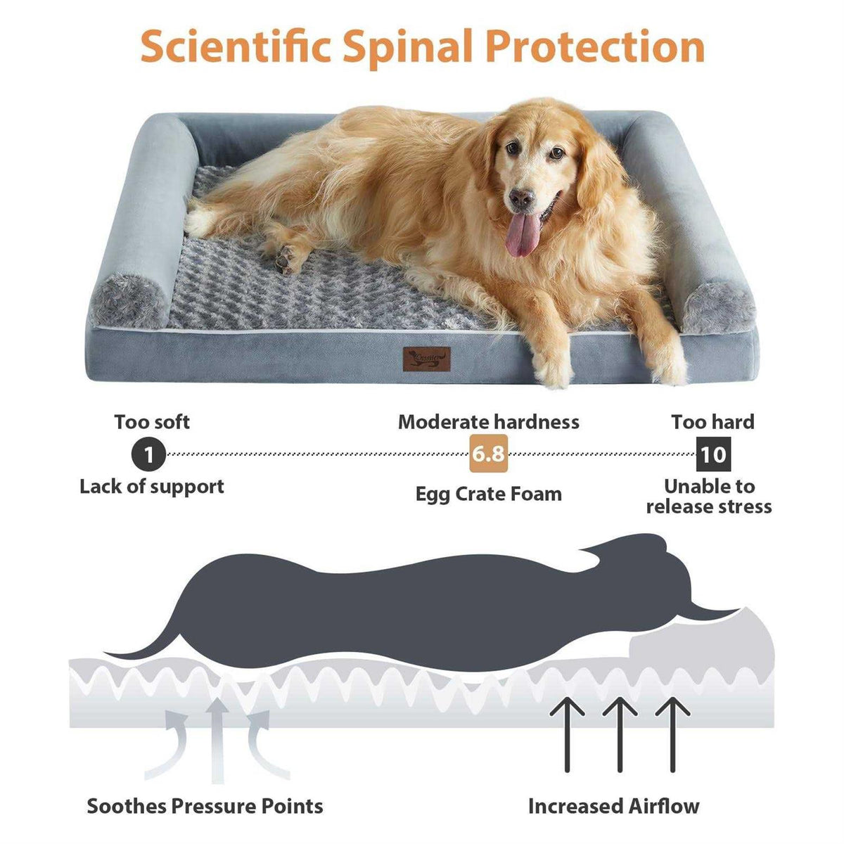 Orthopedic Egg Foam Dog Bed with Removable Washable Cover K4594