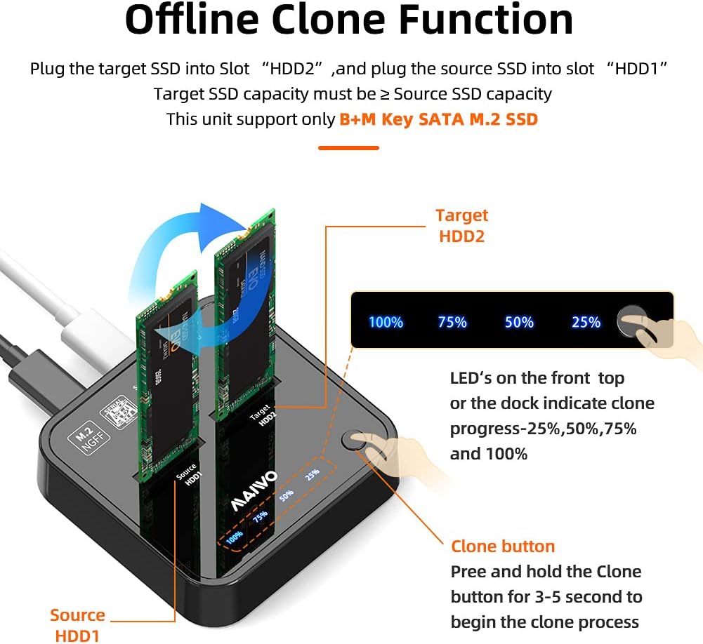 2 Bay m.2 SATA Docking Station P4832