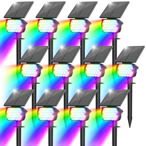 IP67 Waterproof Solar Landscape Spot Lights 8 Pack Cool White 27 LED C6400