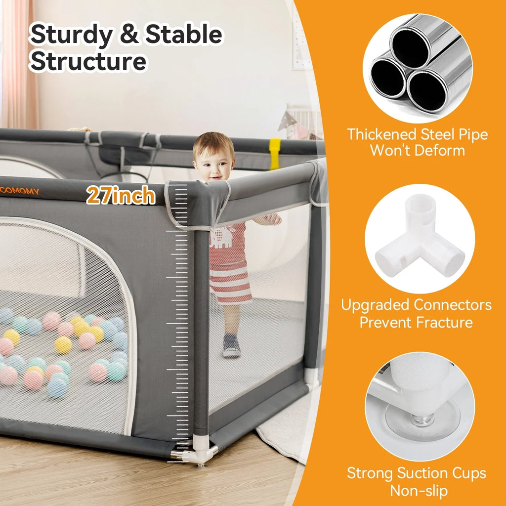 Large Gray Baby Playpen S344462