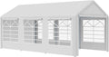 10 x 20ft Heavy Duty Carport Canopy with Removable Sidewalls, White I6278