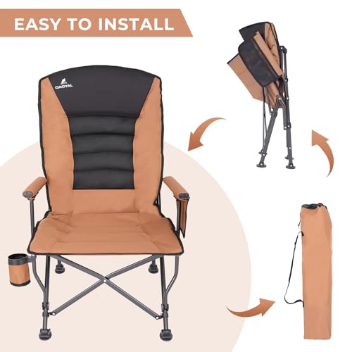 Oversized Folding Camping Chair with Cup Holder & Side Pocket T7912