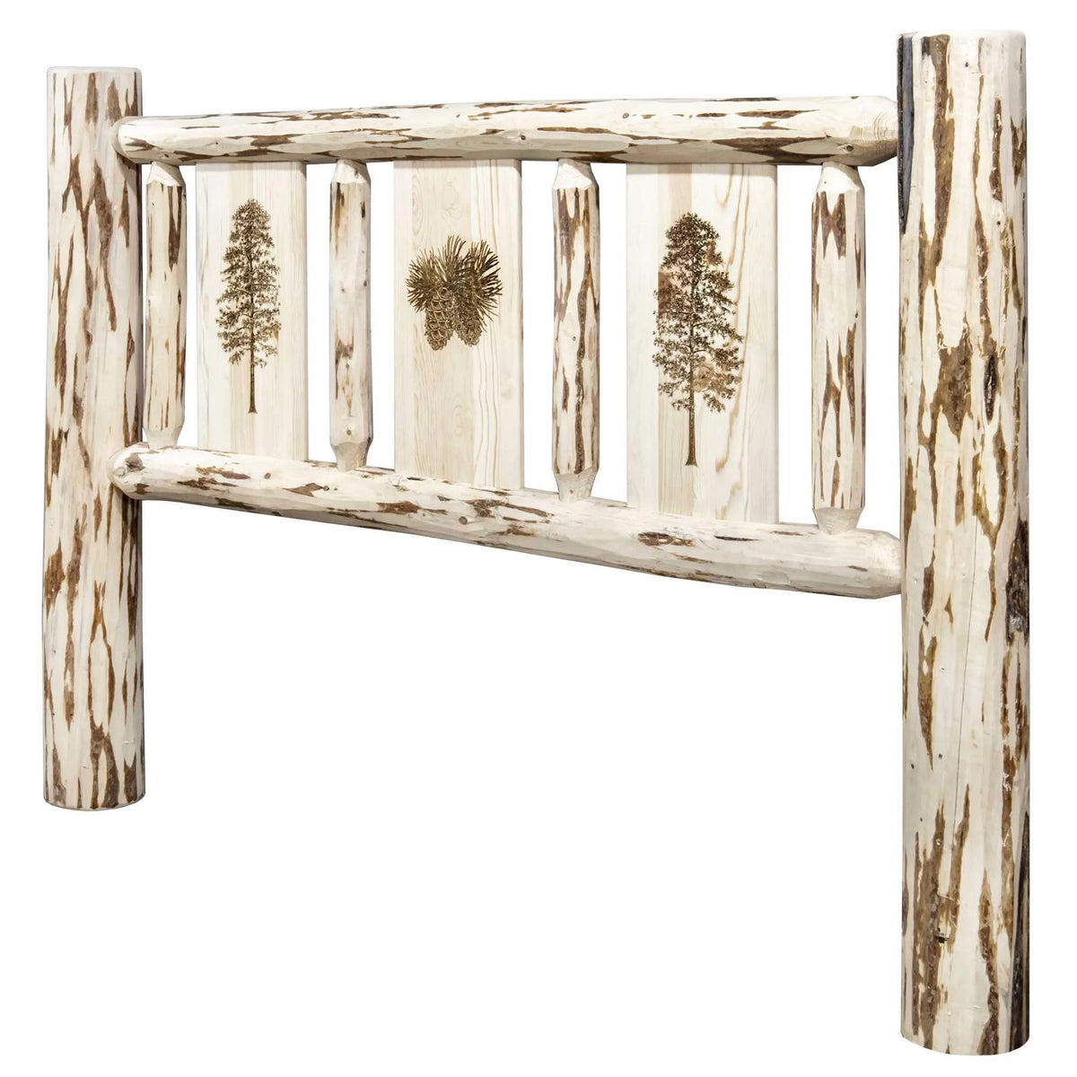 Twin Headboard with Laser Engraved Pine Design D263