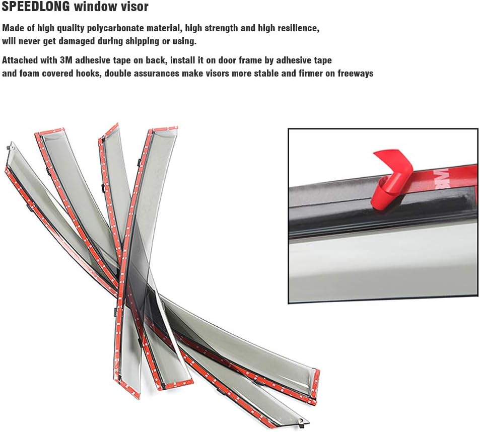Car Window Visor Vent Shade Deflector Sun Rain Fog Guard K491