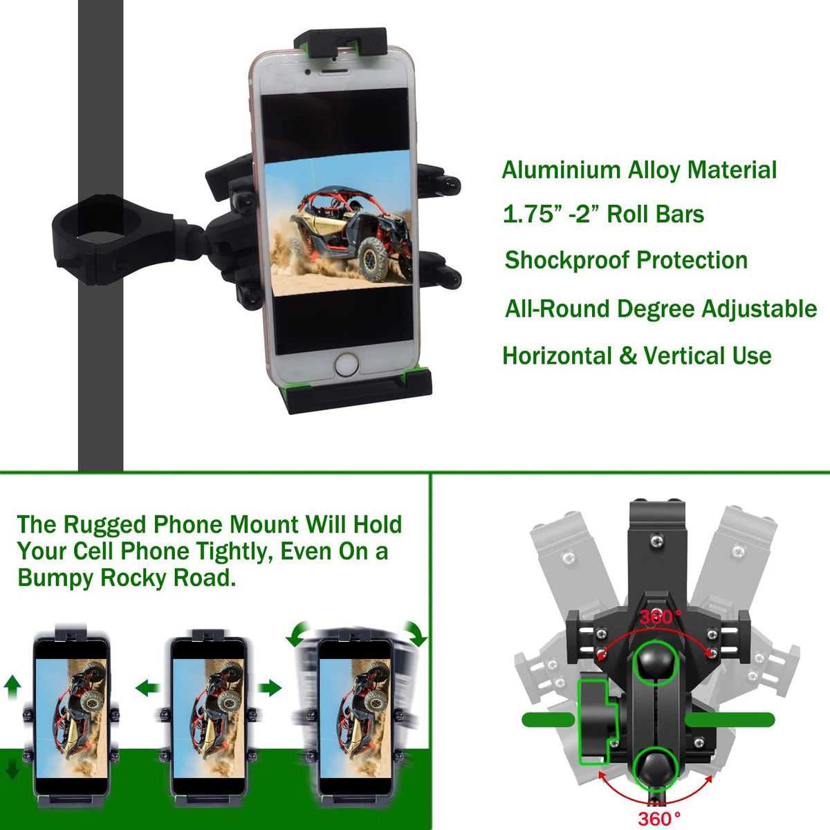 ATV/UTV Phone Holder 360° Adjustable Mount T867