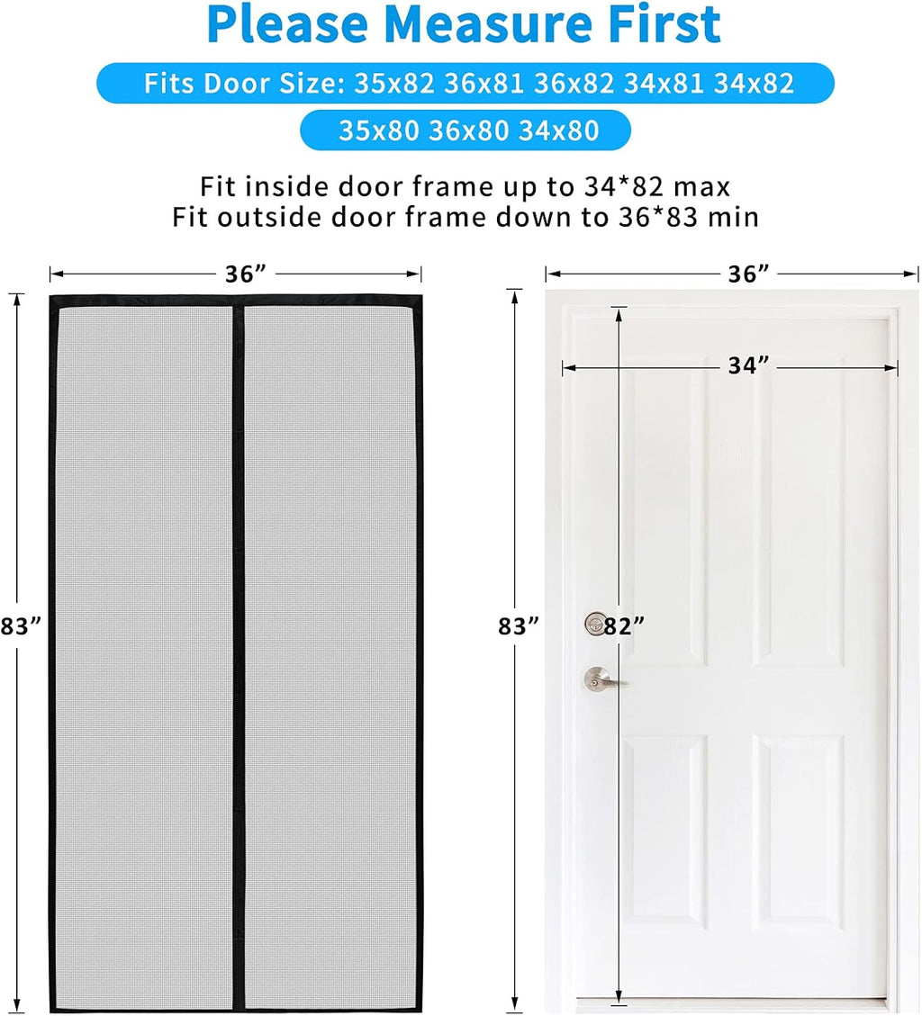 Magnetic Garage Door Screen 16x7FT Fiberglass Mesh J872855