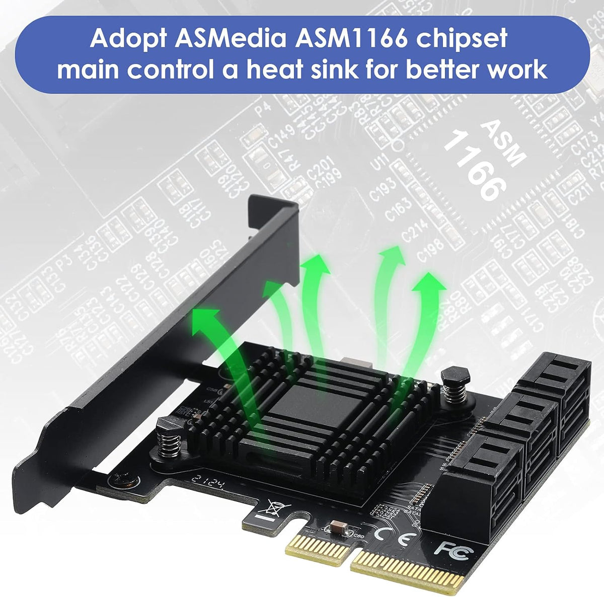 4X PCIE SATA Card 6 Ports with 6 SATA Cables P227400