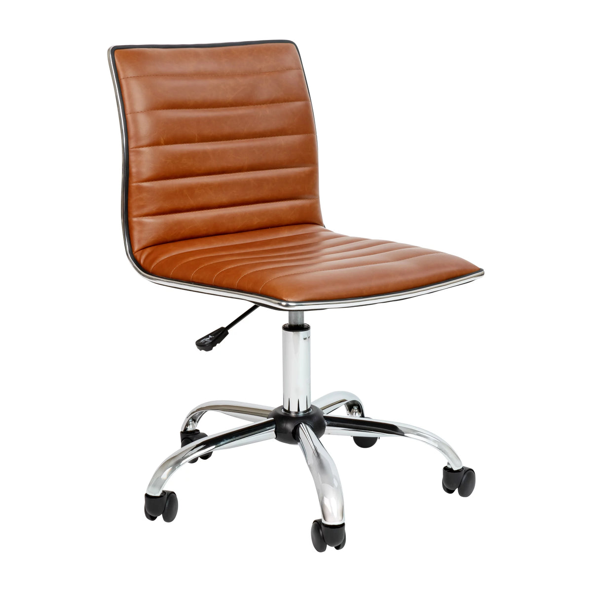 Brown Ribbed Swivel Task Office Chair P741