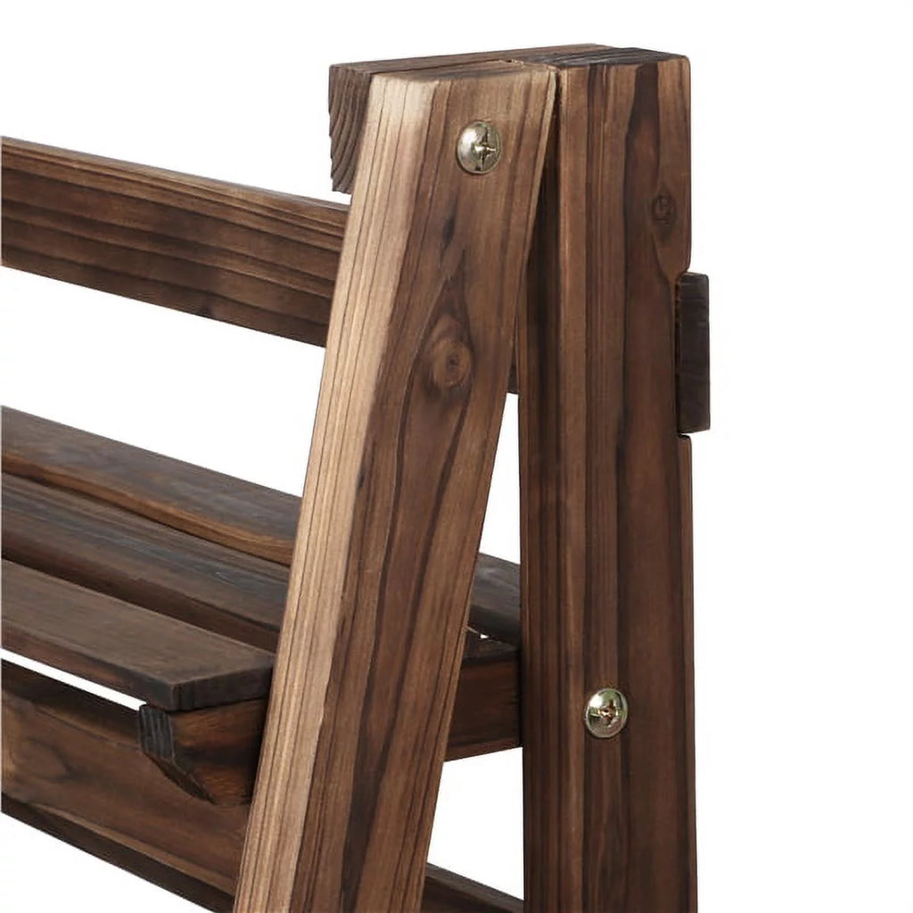 4 Tier Foldable Wooden Flower Stand Ladder Shelves Z6611