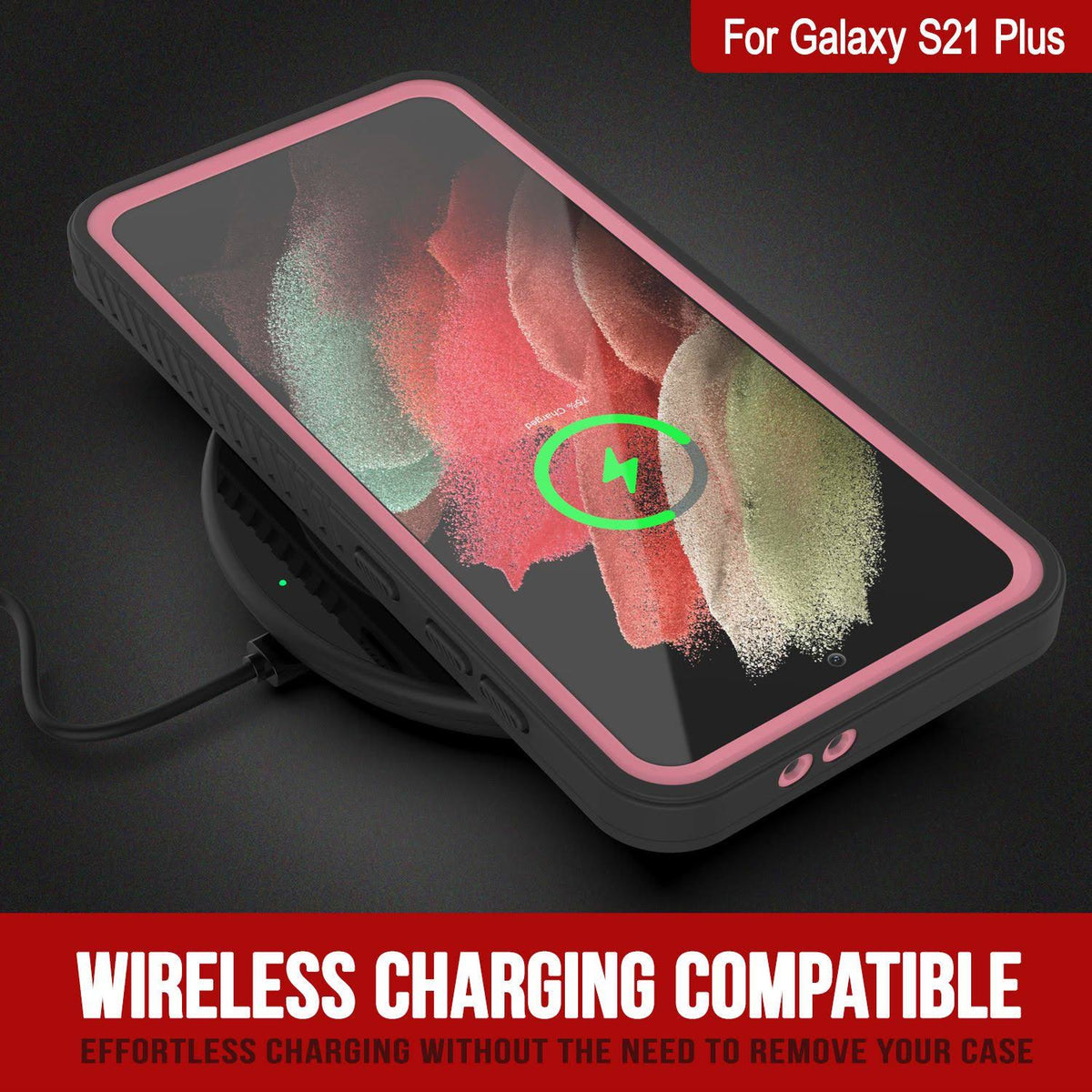Galaxy S21+ Plus Water Shock Snowproof Slim Screen Protector Case Pink U5257