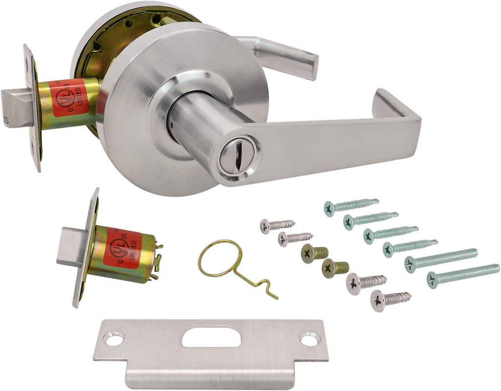 Satin Chrome Commercial Duty Cylindrical Lever Lockset R294309