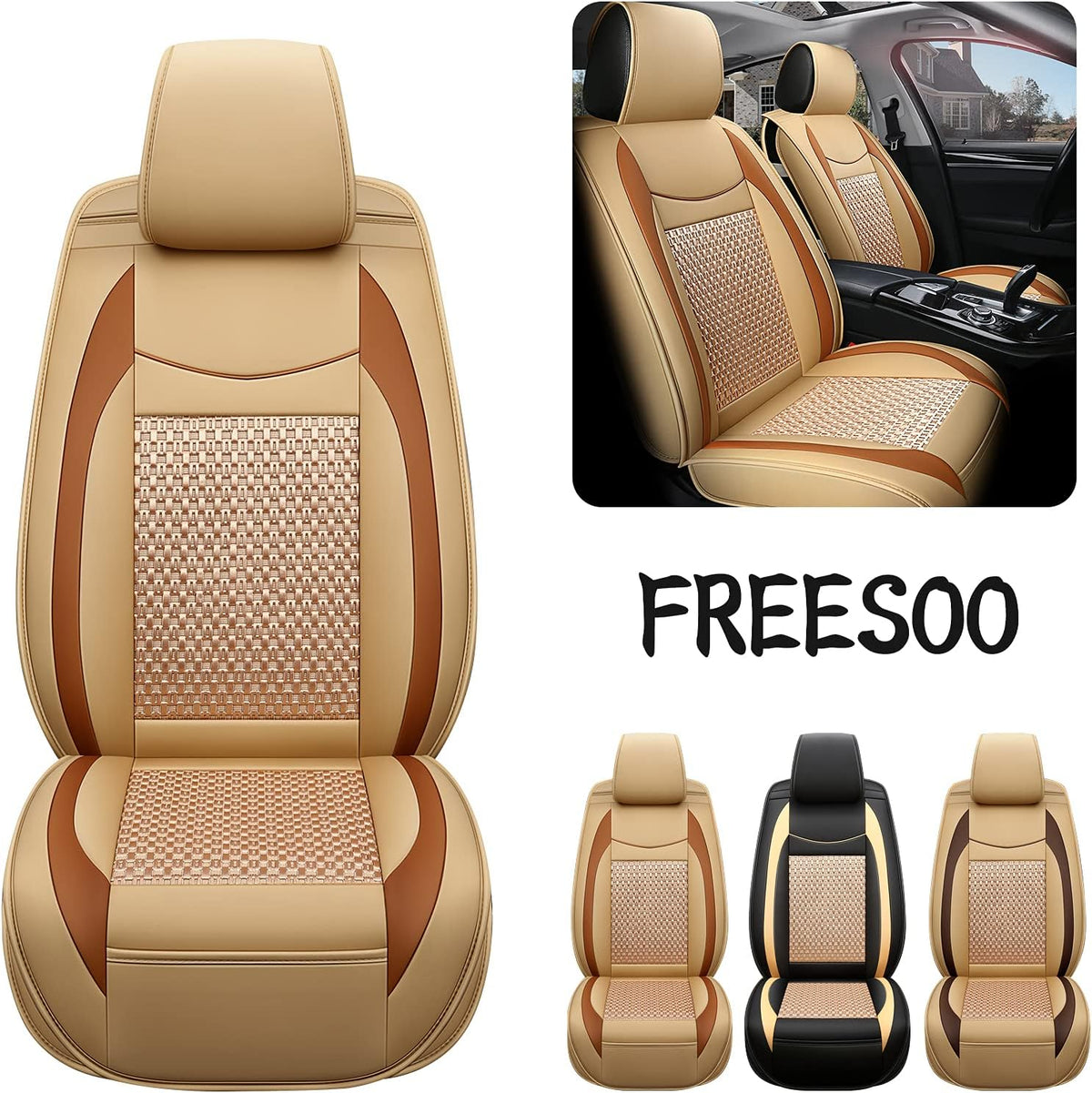 Faux Leather Car Seat Cover Front Only Q53021