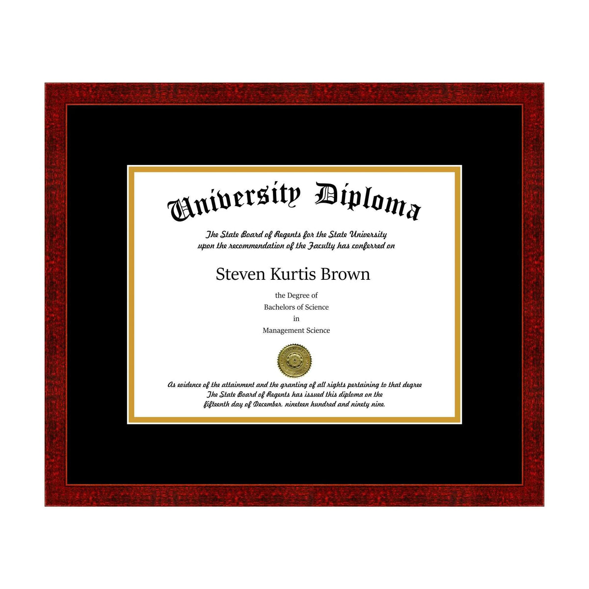 Single Diploma Frame with Double Matting X11717