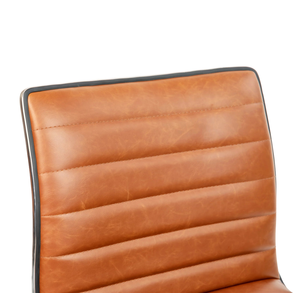 Brown Ribbed Swivel Task Office Chair P741