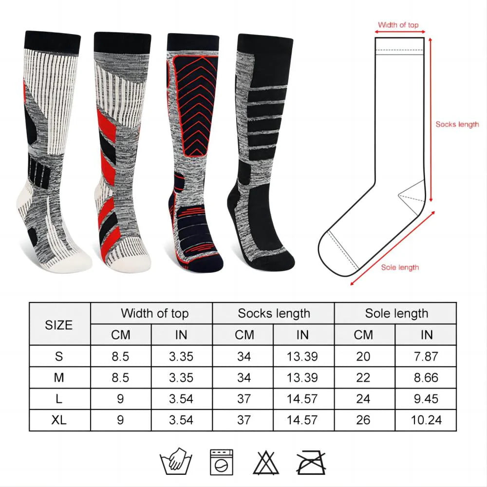 1 Pair Non-slip Wool Ski Socks Q620829
