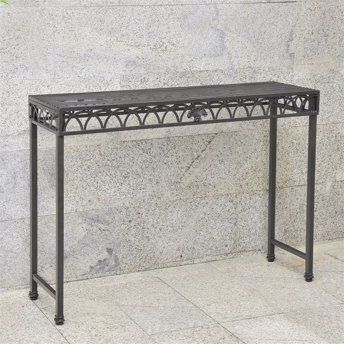 Black 48-inch Iron Console Table O991