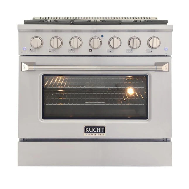 36 Pro-Style Natural Gas Dual Fuel Range with 4 Burners Stainless Steel P768142