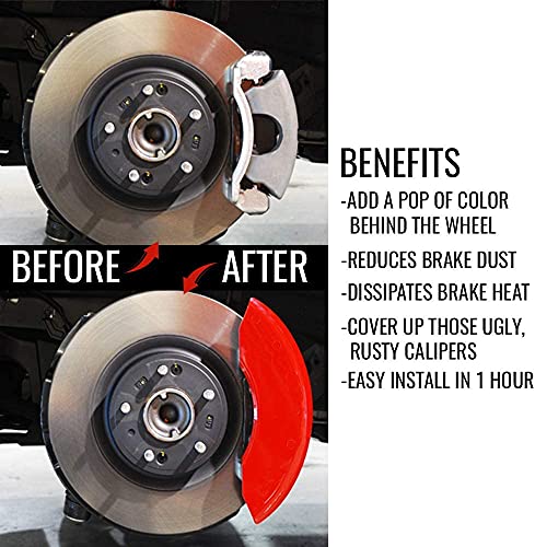 Red Brake Caliper Covers Front and Rear Set E133340