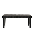 Black Wood Woven Bench K571