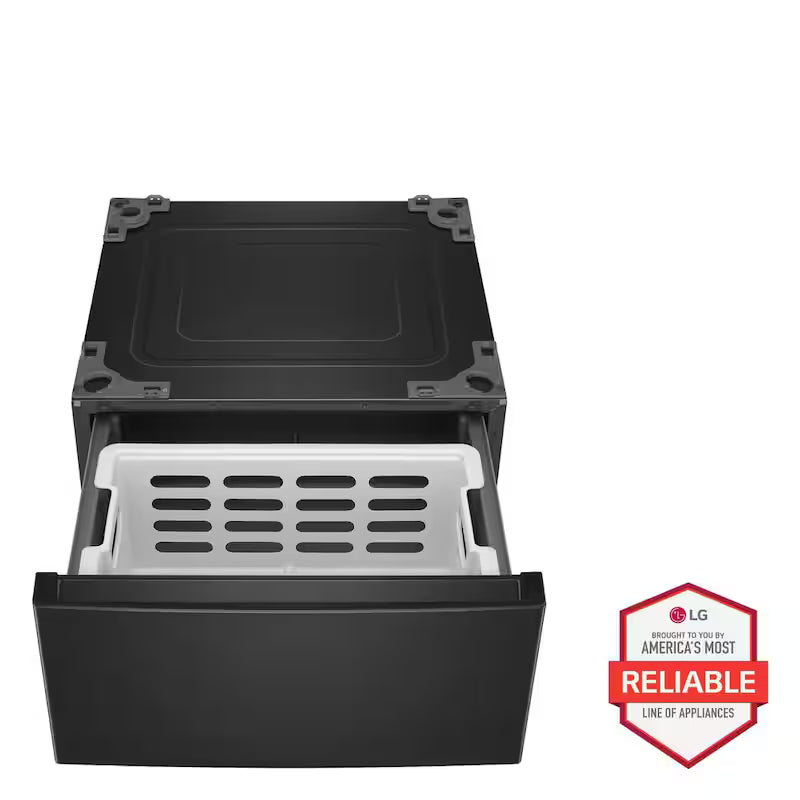 27 in. Black Steel Laundry Pedestal with Storage Drawer H3242