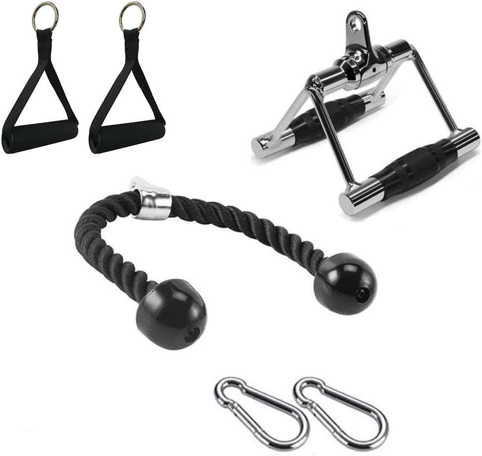 Tricep Press Down Cable Attachment, Double D Handle, Tricep Rope, Exercise Handles C56641
