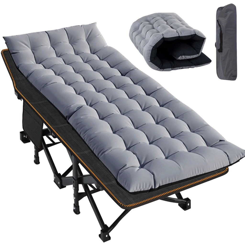 78" Oversized Folding Cot with Mattress and Carry Bag Q6508