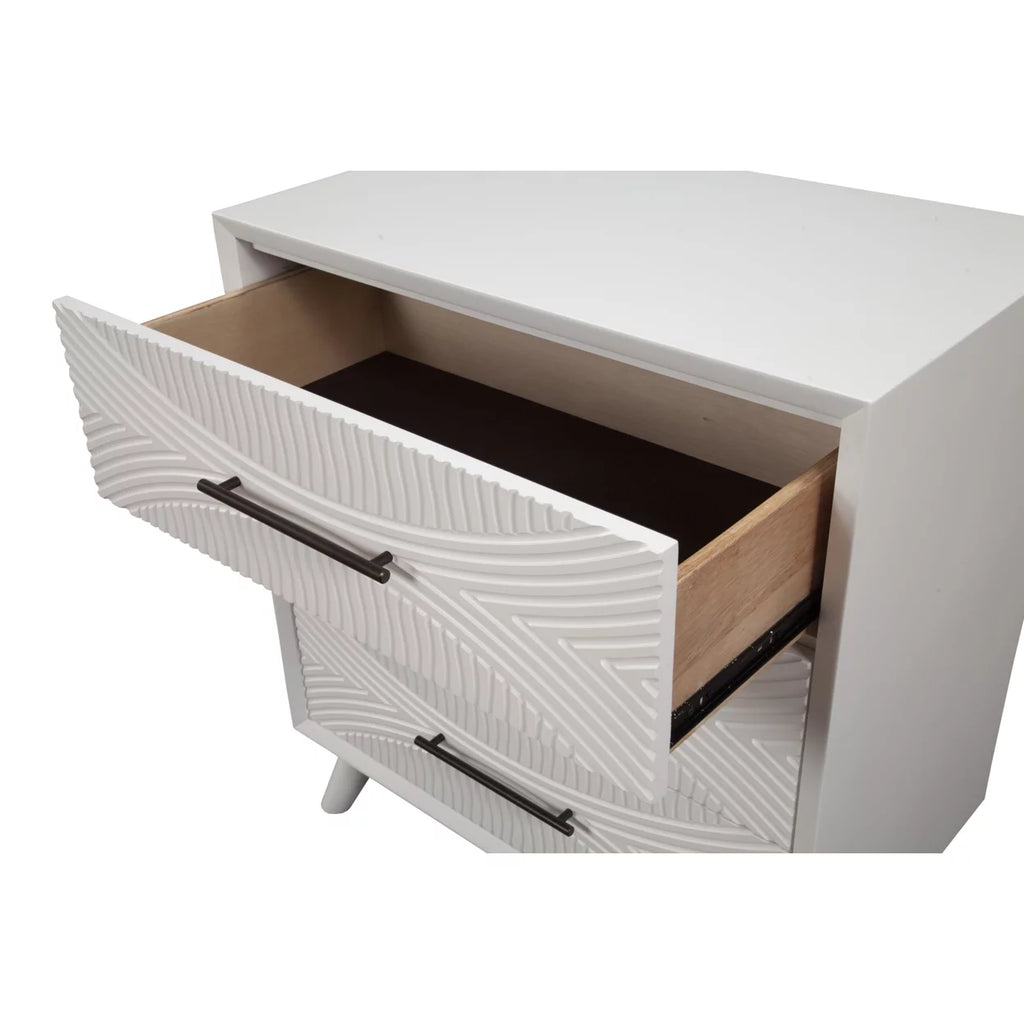 Three Drawers Mahogany Wood Small Chest with Splayed Legs L189994