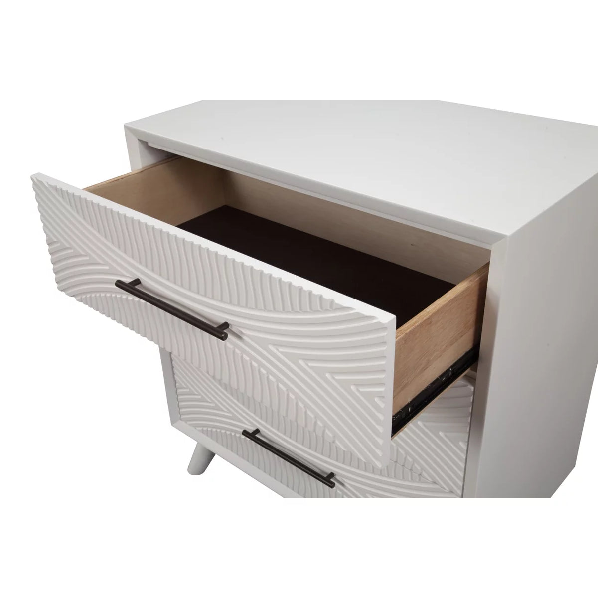 Three Drawers Mahogany Wood Small Chest with Splayed Legs L189994